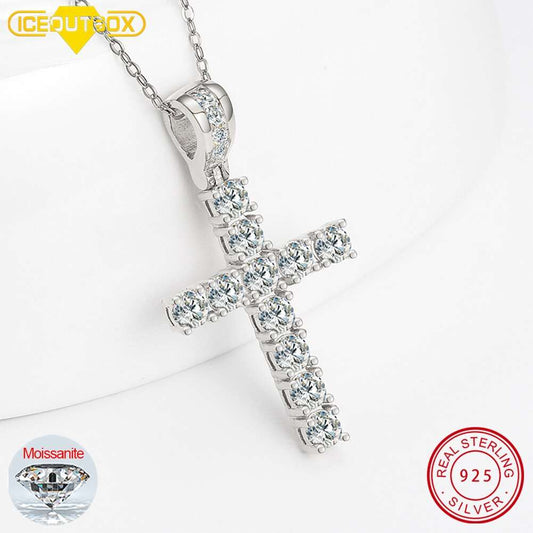 Fashion Female Cross Pendants dropshipping Gold Color Crystal Jesus Cross Penda image 0