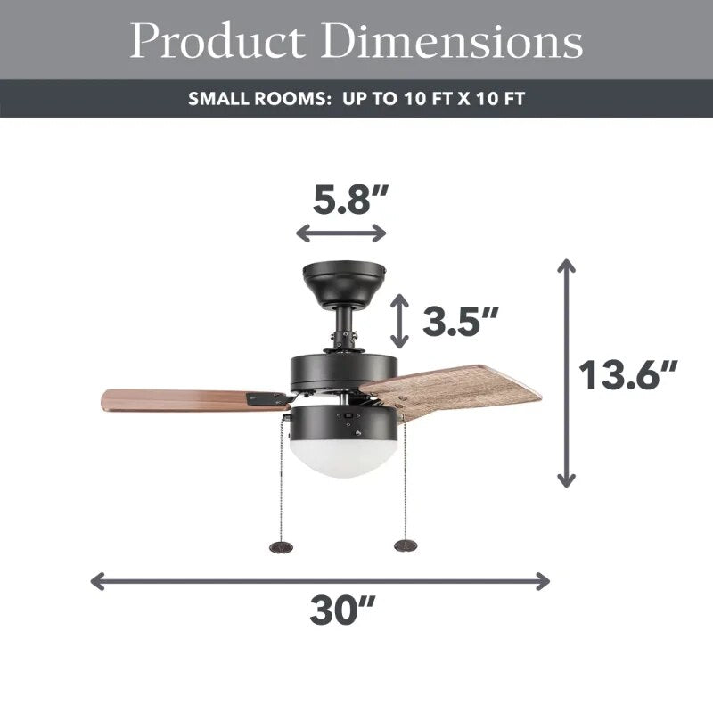 Better Homes & Gardens Finney 30" Oil-Rubbed Bronze Ceiling Fan with Light, 3 B image 4