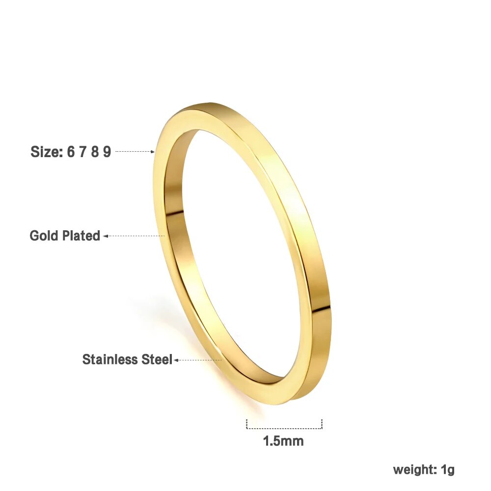 LUXUSTEEL Romantic Double Hollow Heart Rings for Women Stainless Steel Golden M image 1