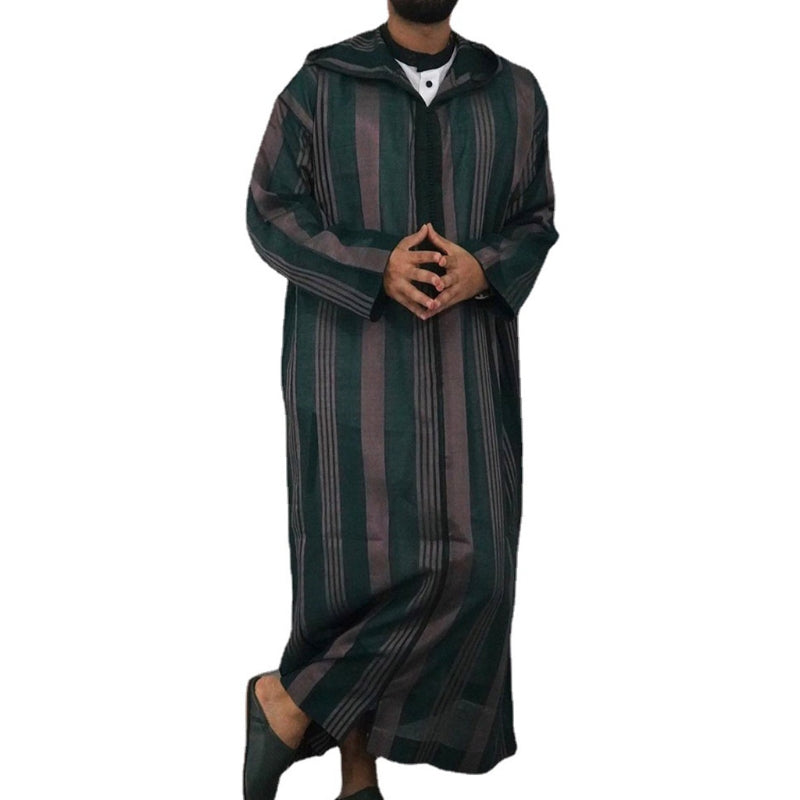 Ramadan Muslim Dress Abayas Dubai Loose Casual Kaftan Hooded Robe Islamic Costu image 4