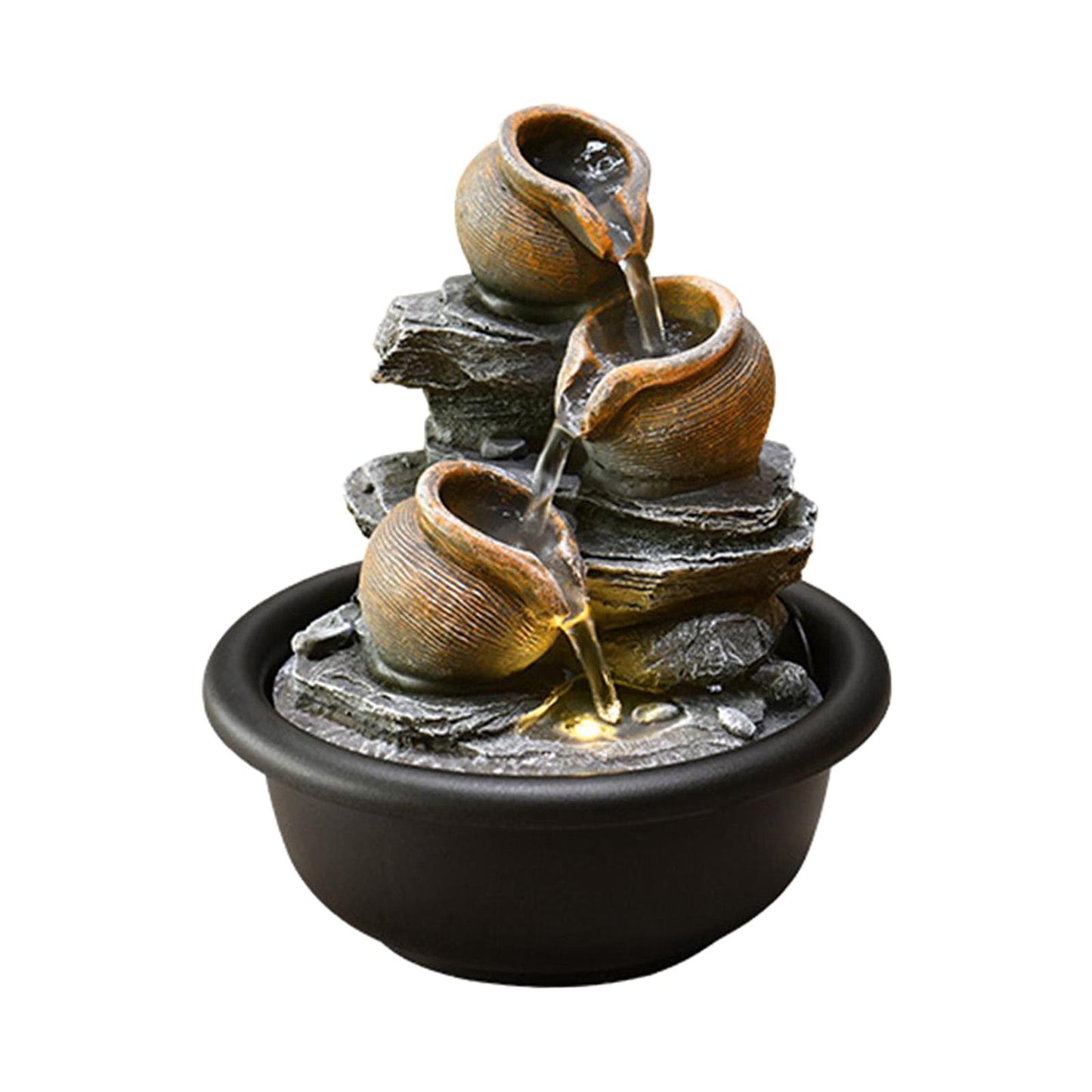 Tabletop Fountain Decor with Light Indoor Waterfall Fountains Mini Waterfall De image 0