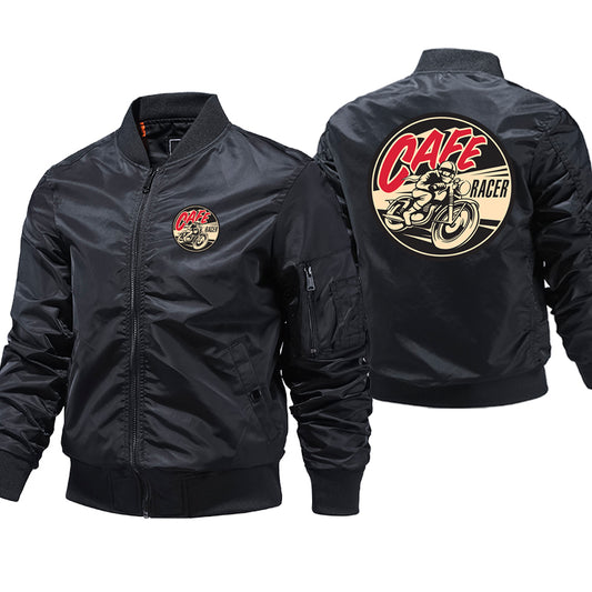 Cafe Racer Motorcycle Bomber Jacket Men Hot Sale Warm Fashion Outwear Brand Coa image 0
