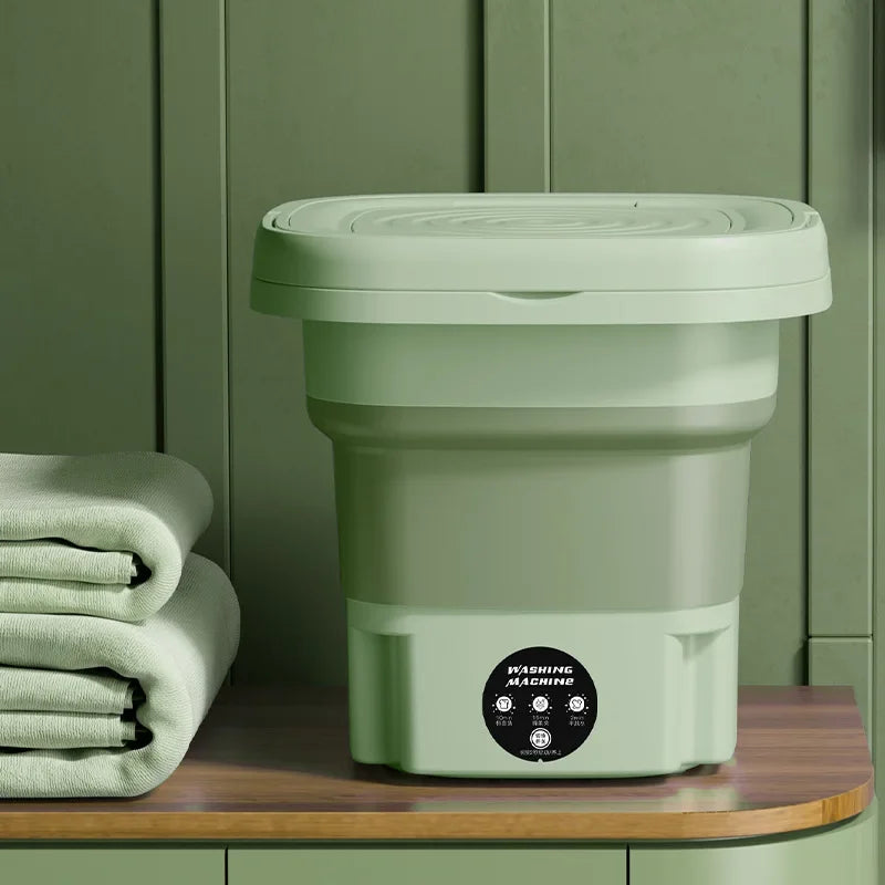 8L Portable Folding Washing Machine Bucket for Clothes Socks Underwear Cleaning image 0