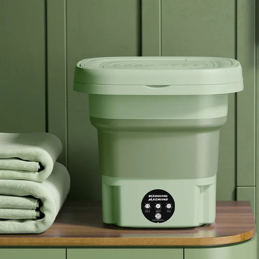 8L Portable Folding Washing Machine Bucket for Clothes Socks Underwear Cleaning image 0