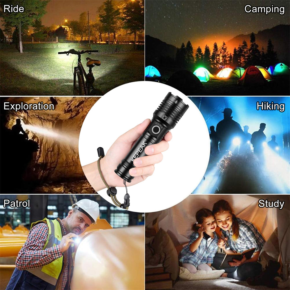 XHP50 Led Flashlight Long Range Aluminum Alloy Tactical Hunting Torch Usb Recha image 5
