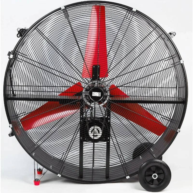 Hyper Tough 42 inch Commercial & Indrustrial Belt Drive Drum Fan Red & Black image 3