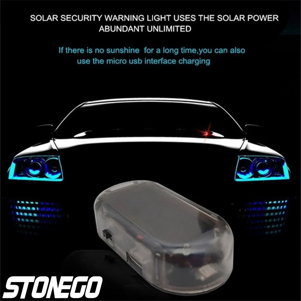 1PC/2PCS Solar Car Anti-Theft Flashing LED Warning Light, Ultra-Bright Simulate image 5