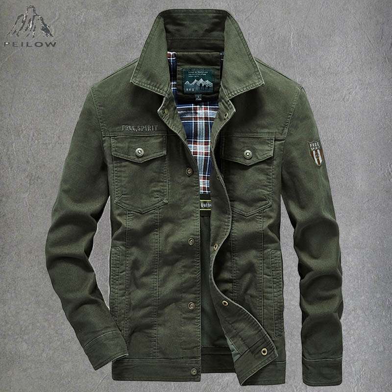 Men's Lightweight Cotton Military Jackets Spring Autumn Casual Multi-pocket Arm image 0