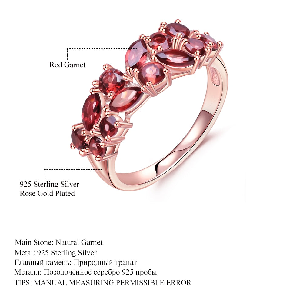 GEM'S BALLET 925 Sterling Silver Rose Gold Plated Wedding Band 2.47Ct Natural image 5