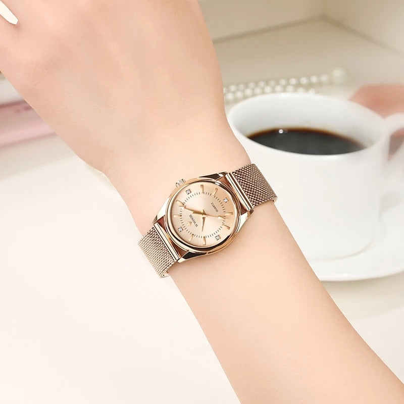 2022 WWOOR Fashion Brand Ladies Watches Luxury Diamond Rose Gold Women Bracelet image 10