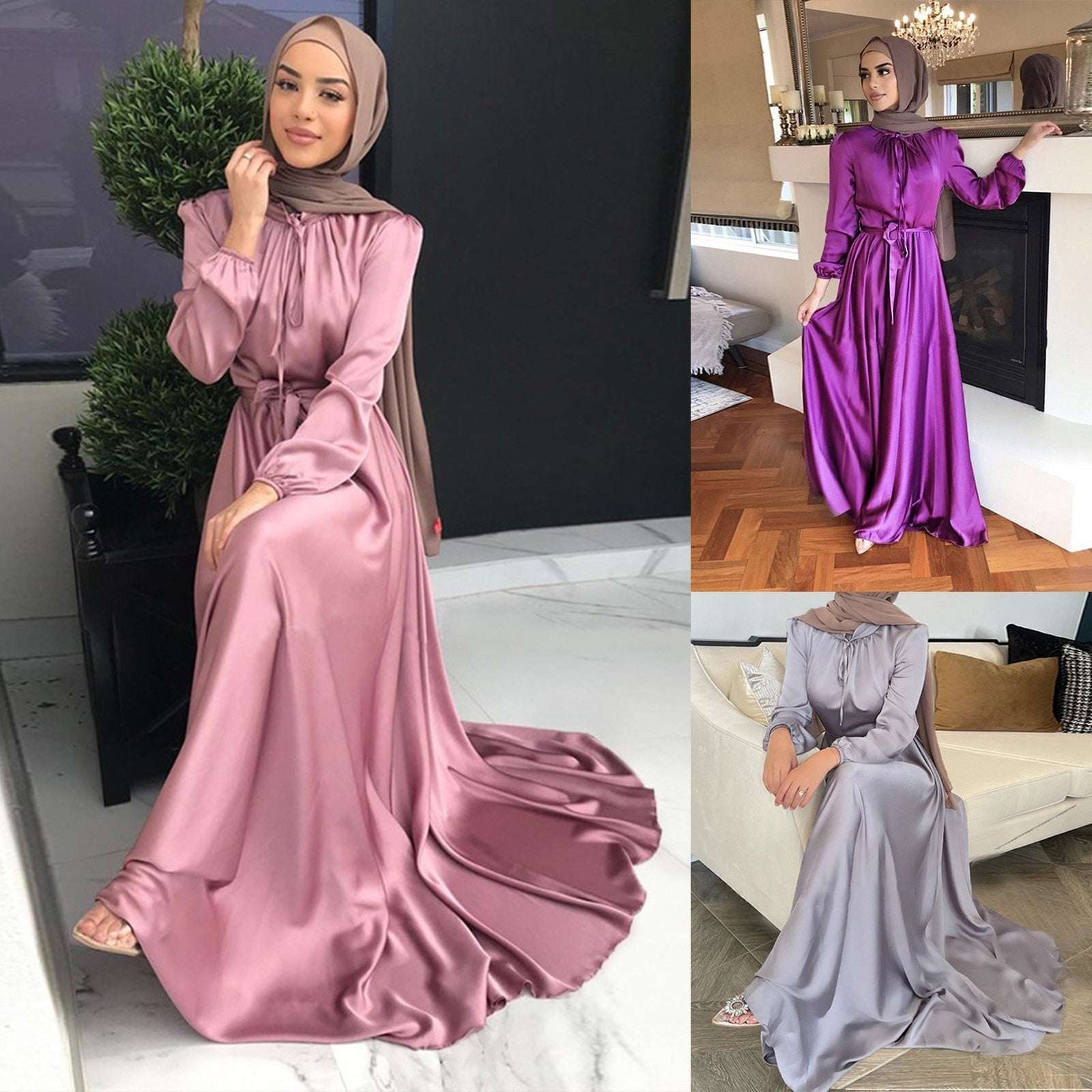 Ladies Abaya Dubai Muslim Fashion Hijab Dress Kaftan Islam Clothing African Max image 8