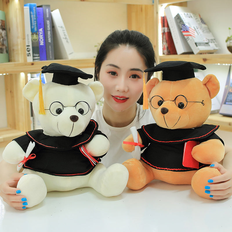 1pc 18cm Cute Graduate Dr. Bear Plush Toy Stuffed Bear kawaii Toys Funny Gradua image 1