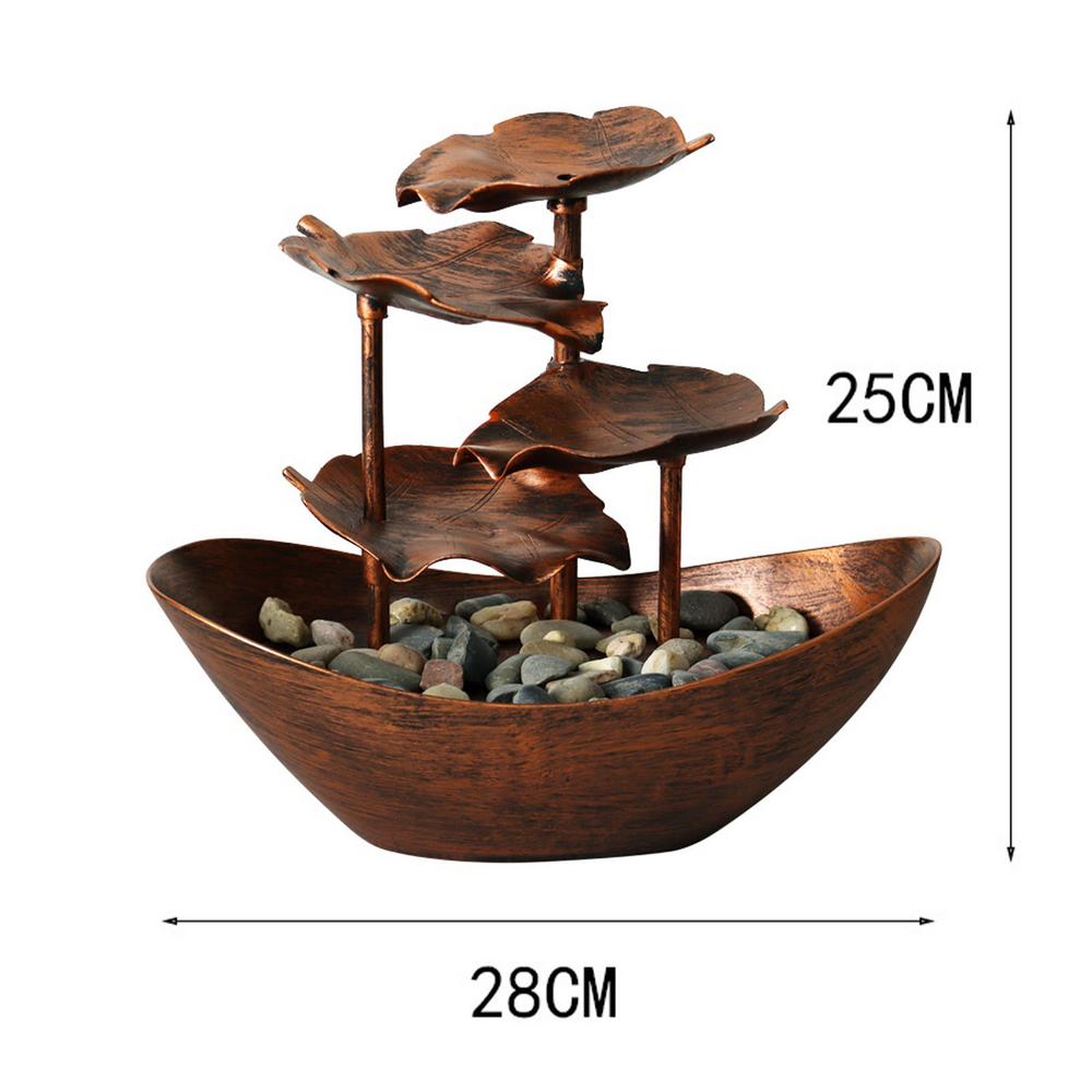 Tabletop Fountain Waterfall Fountain For Indoor Decor Water Over Sailing Lotus image 2