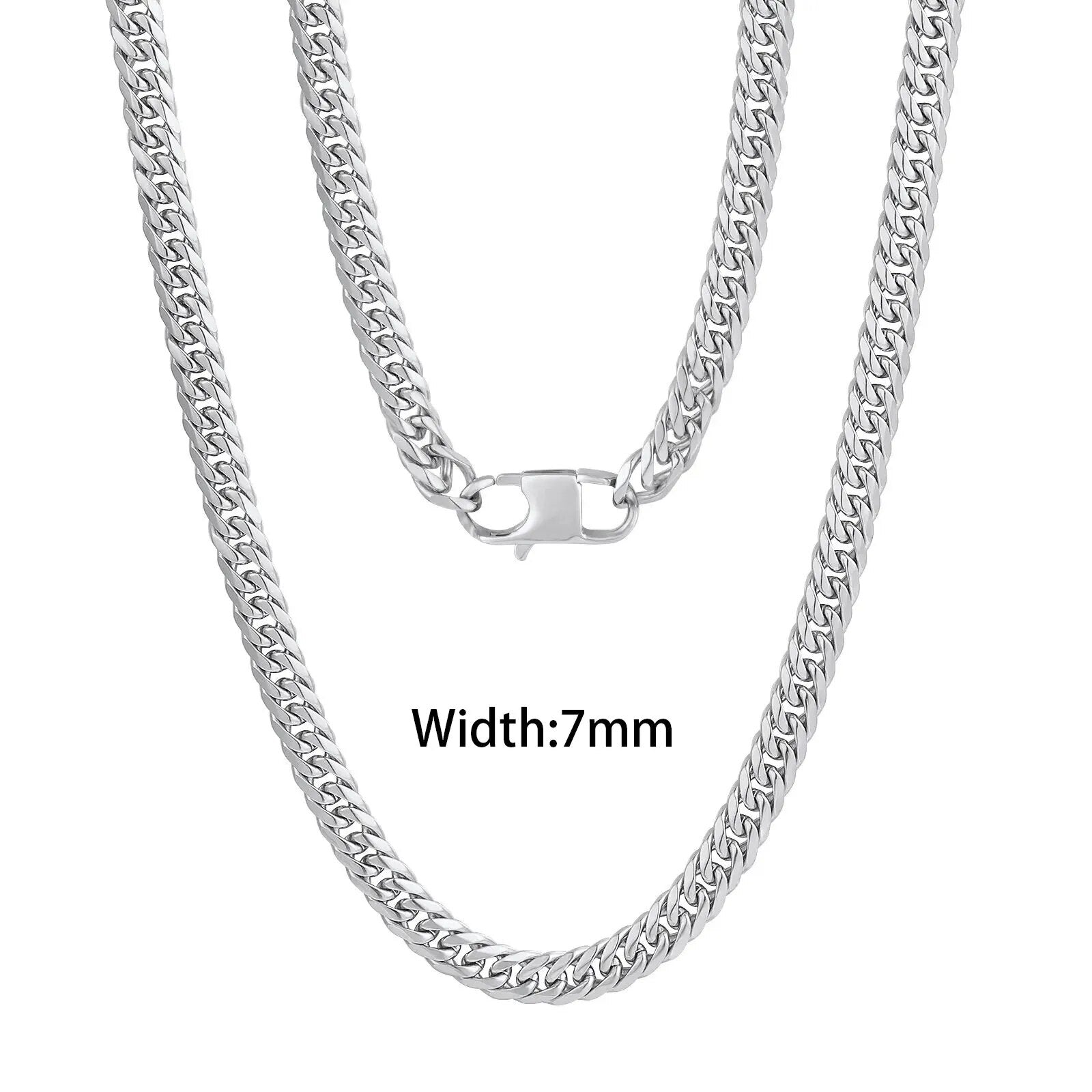 18k Gold Plated Mens Curb Cuban Link Chain Necklaces 316L Stainless Steel Brace image 6