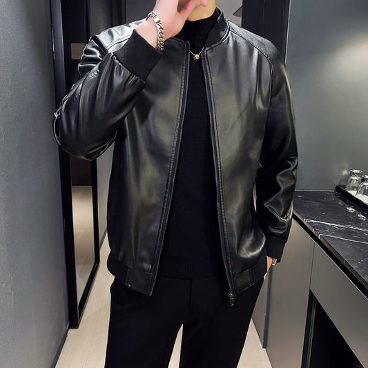 Men SprAutumn Thin Style Motorcycle Leather Jacket Fashionable Motorcycle Leath image 0