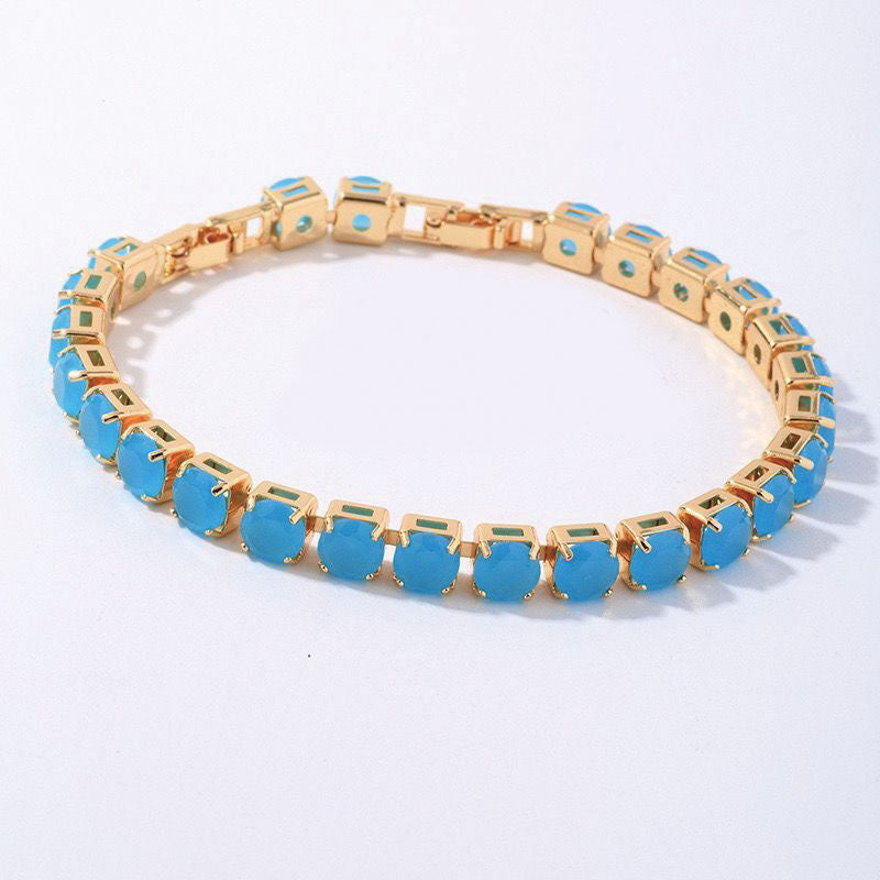 MxGxFam ( 20 cm x 6 mm ) Promotion Gold Plated 18 k Multiple Colors Powder Zirc image 23