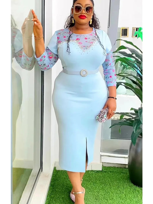 Plus Size African Party Dresses for Women 2024 New Fashion Dashiki Ankara Print image 0