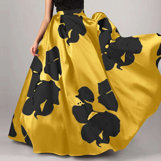 Long Skirts for Women Summer Gold Tummy Control Printed Maxi Skirts for Women F image 0