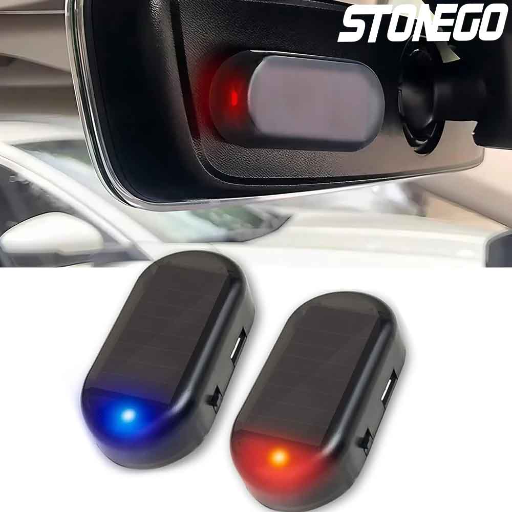 1PC/2PCS Solar Car Anti-Theft Flashing LED Warning Light, Ultra-Bright Simulate image 1