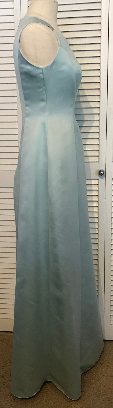 Watters & Watters Women Satin Mint Sleeveless Full-Length Size 8 image 2