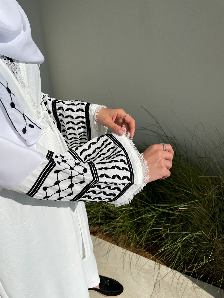 Embroidery Cardigan Women Islamic Clothing High Quality Trend Abaya Palestinian image 4