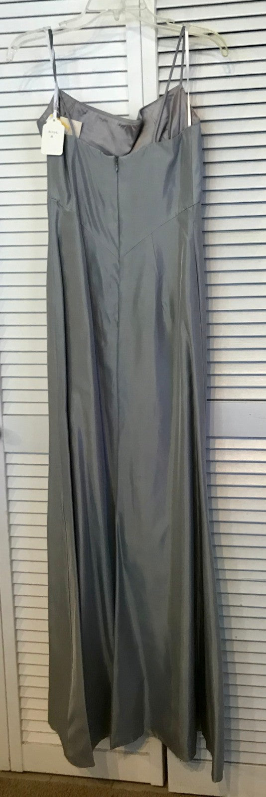Watters & Watters Women Dress Taffeta Gray Sleeveless Full-Length Size 8 image 1