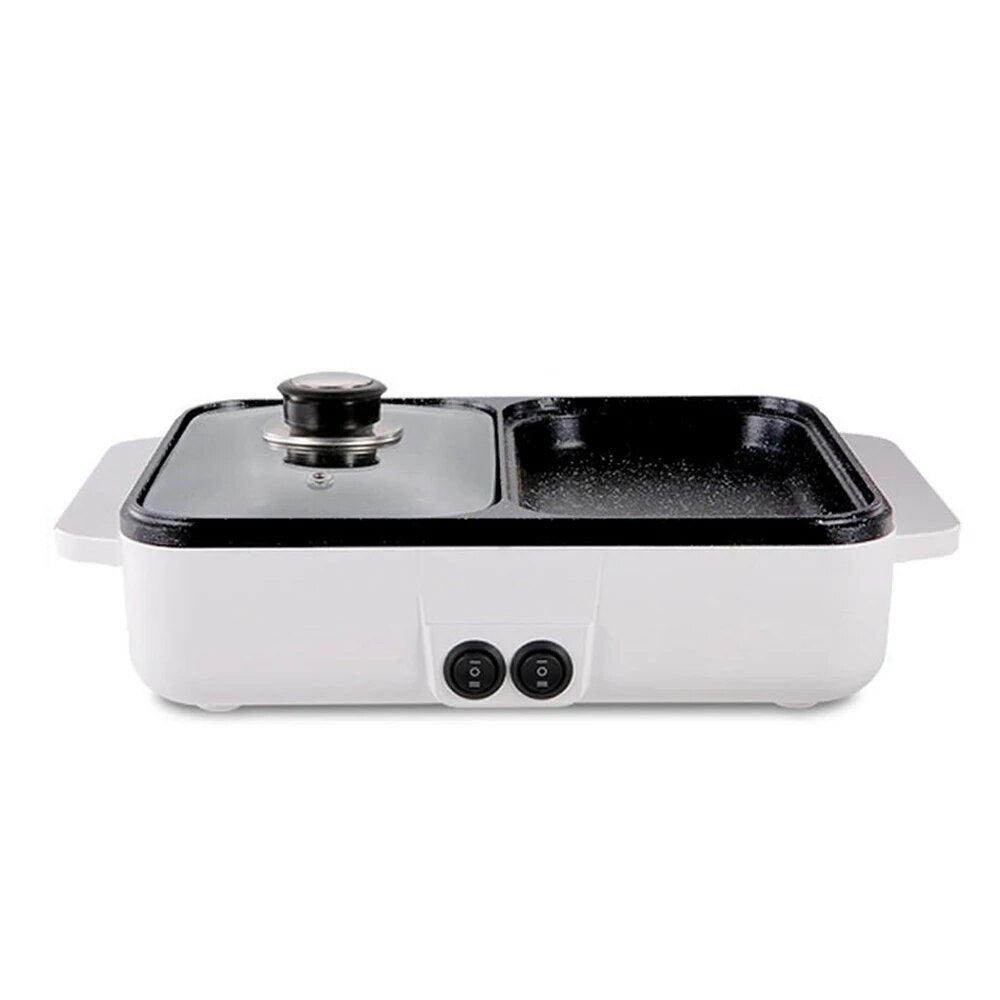 110V/220V 1200W 2 IN 1 Electric Hot Pot Cooker BBQ Grill Multicooker Electric B image 2