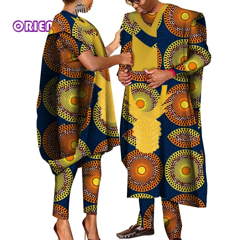Couples African Clothes African Print Dashiki Dresses for Men Women Robe Africa image 0