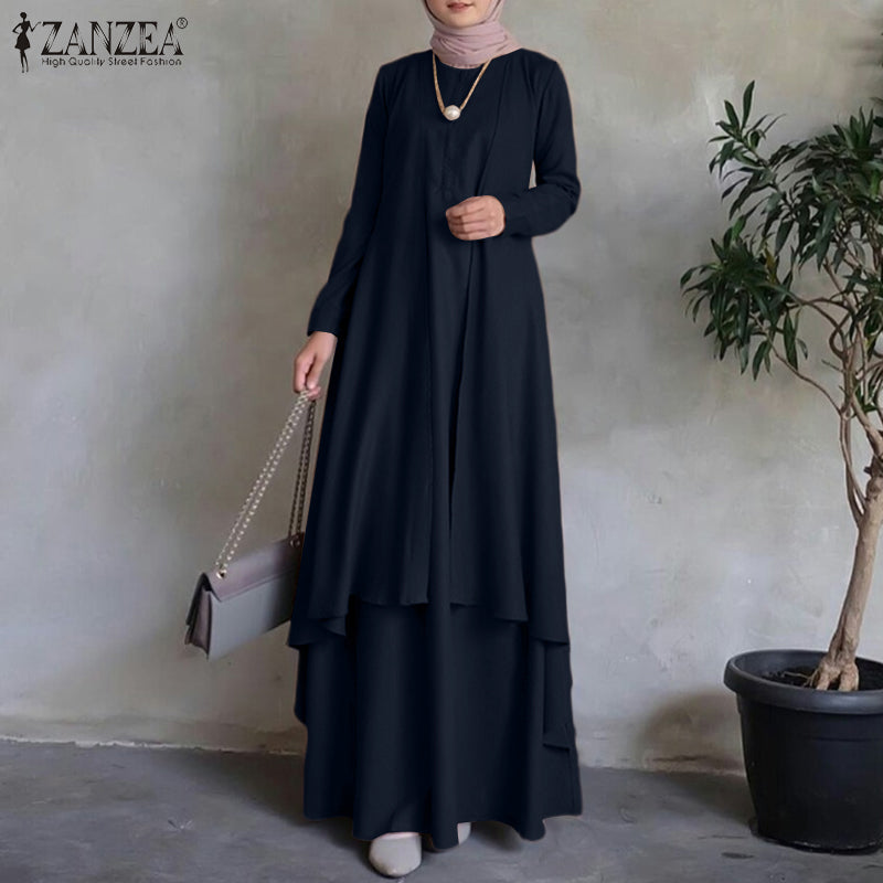 Irregular Hem Loose Long Dress Dubai Turkey Abaya Hijab Sundress Oversized ZANZ image 6