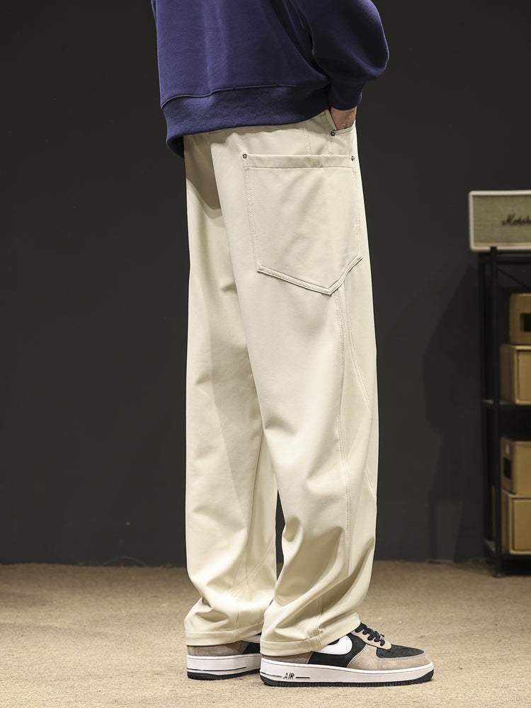 2024 New Spring Autumn Men's Sweatpants Multi-Pockets Wide Leg Casual Cargo Pan image 4