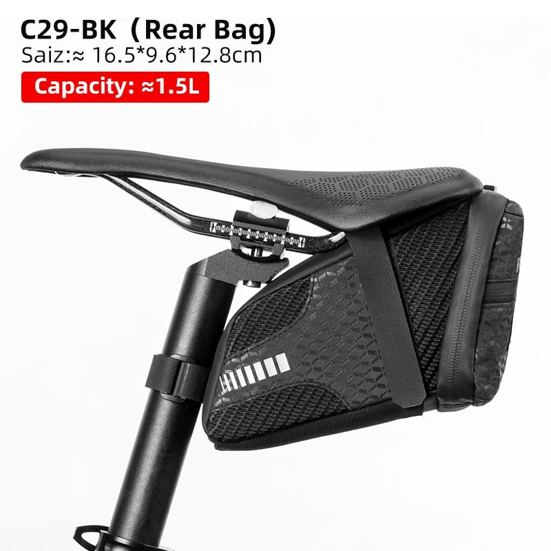 ROCKBROS Rainproof Bicycle Bag Shockproof Bike Saddle Bag For Refletive Rear La image 6