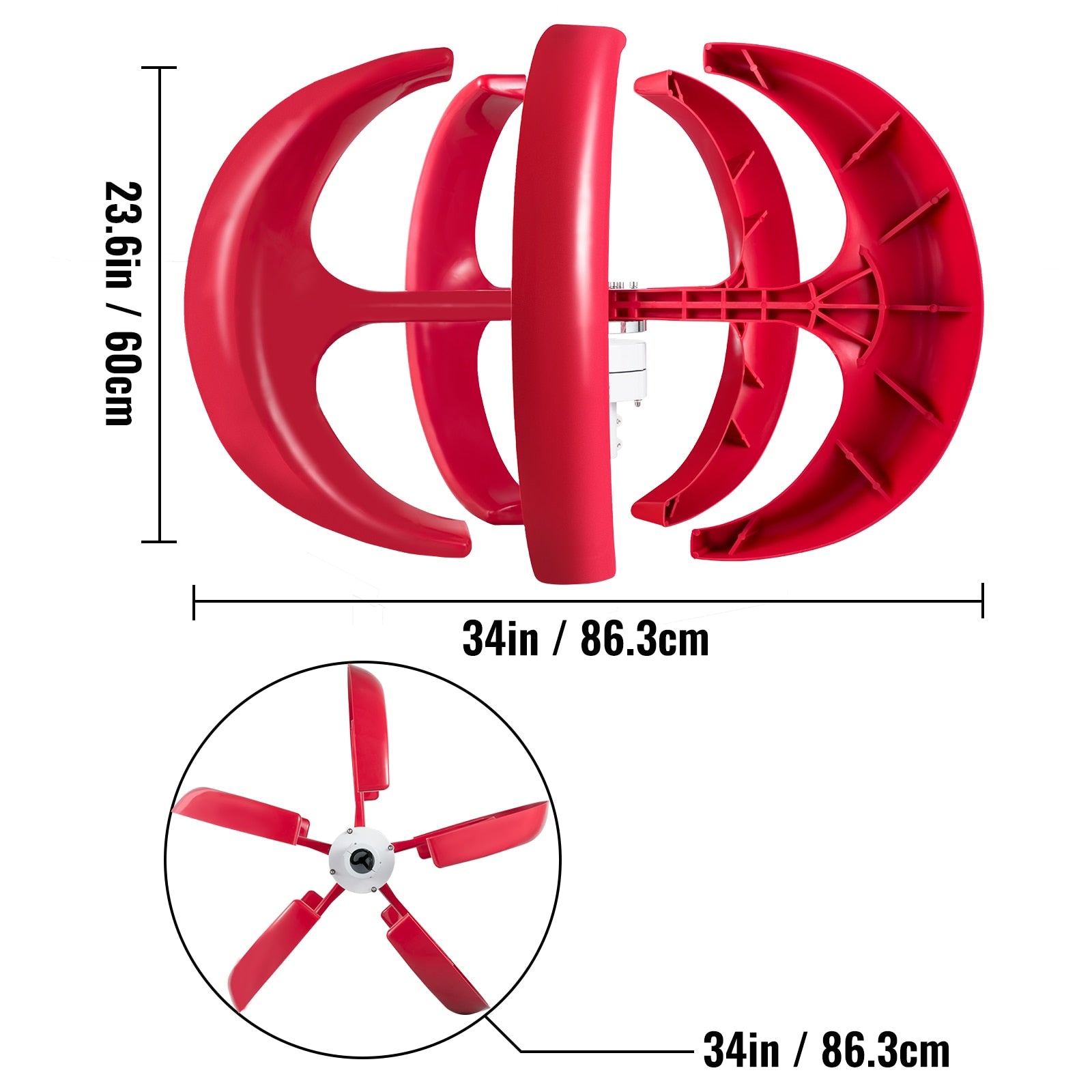 VEVOR Vertical Axis Wind Turbine 12V 100W/400W/600W Alternative Energy Generato image 3