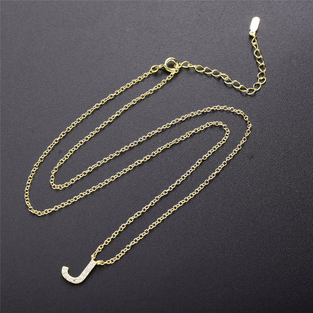 Moonmory 925 Sterling Silver Simple Gold Letter K J S Pendant Necklace For Wome image 7