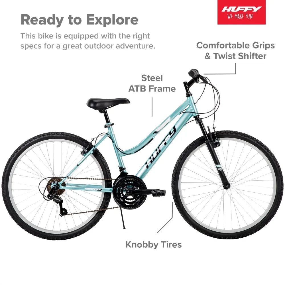 26” 2023 New Huffy Rock Creek Women's Bicycle 18-Speed Mountain Bike, Mint Man image 2