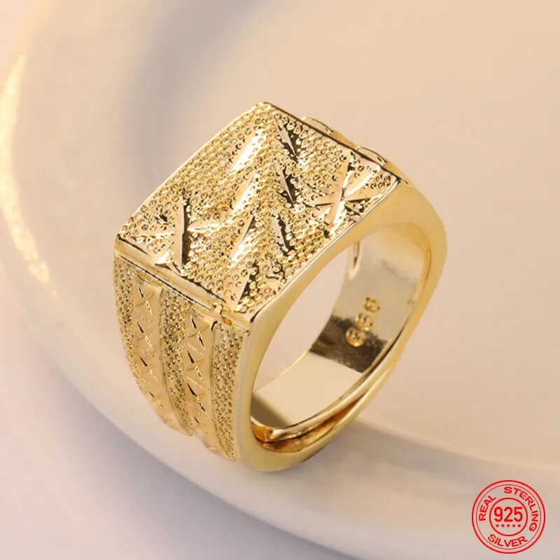 24K Gold Ring For Women Men Wedding Jewelry Accessories Wholesale image 4