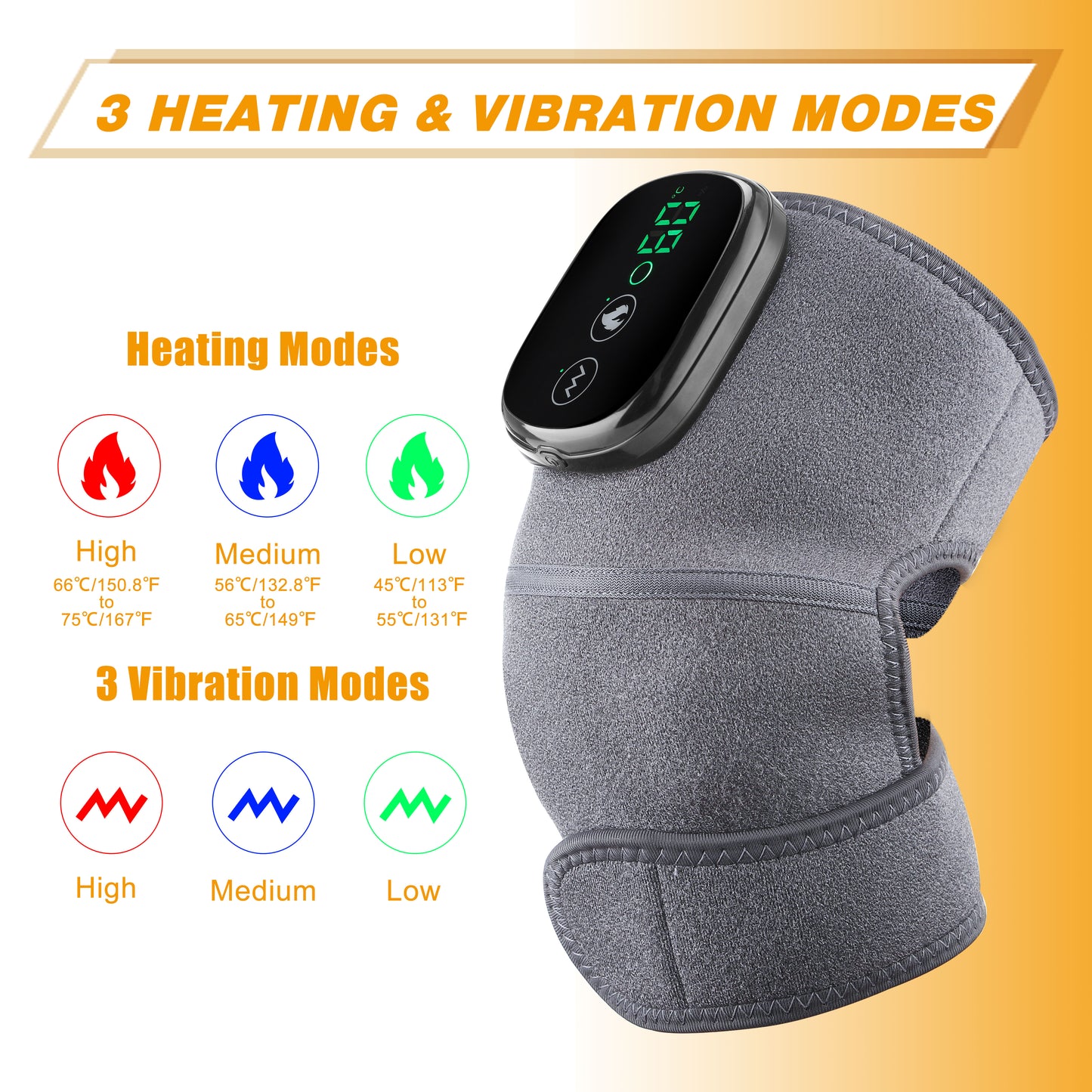3 in 1 Electric Heating Massage Belt Knee Shoulder Vibrator Hot Compress Joint image 2
