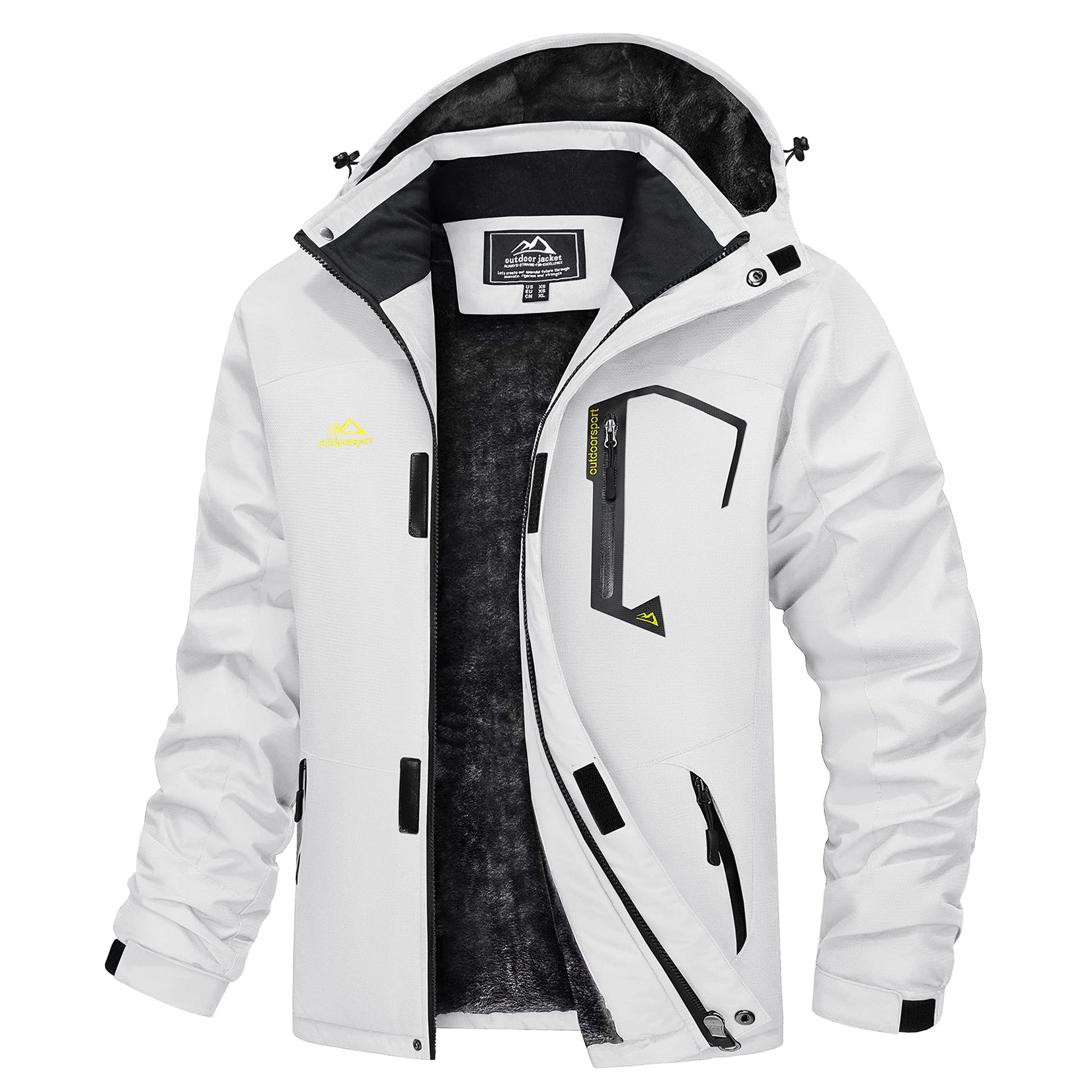 MAGCOMSEN Men's Hooded Fleece Ski Jacket Waterproof Thermal Thick Warm Parka Co image 5