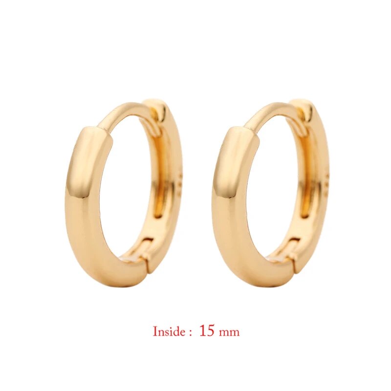 1Pair Single Minimal Gold Color Tiny Cartilage Hoop Earrings Stainless Steel Tr image 4