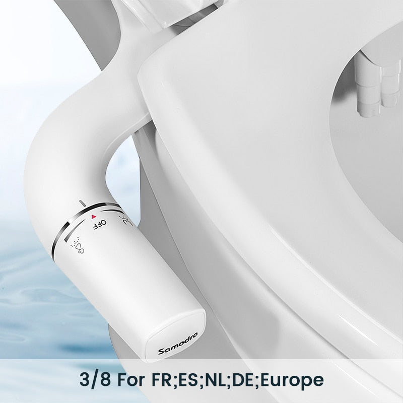 SAMODRA Bidet Attachment Ultra-Slim Toilet Seat Attachment Dual Nozzle Bidet Ad image 1