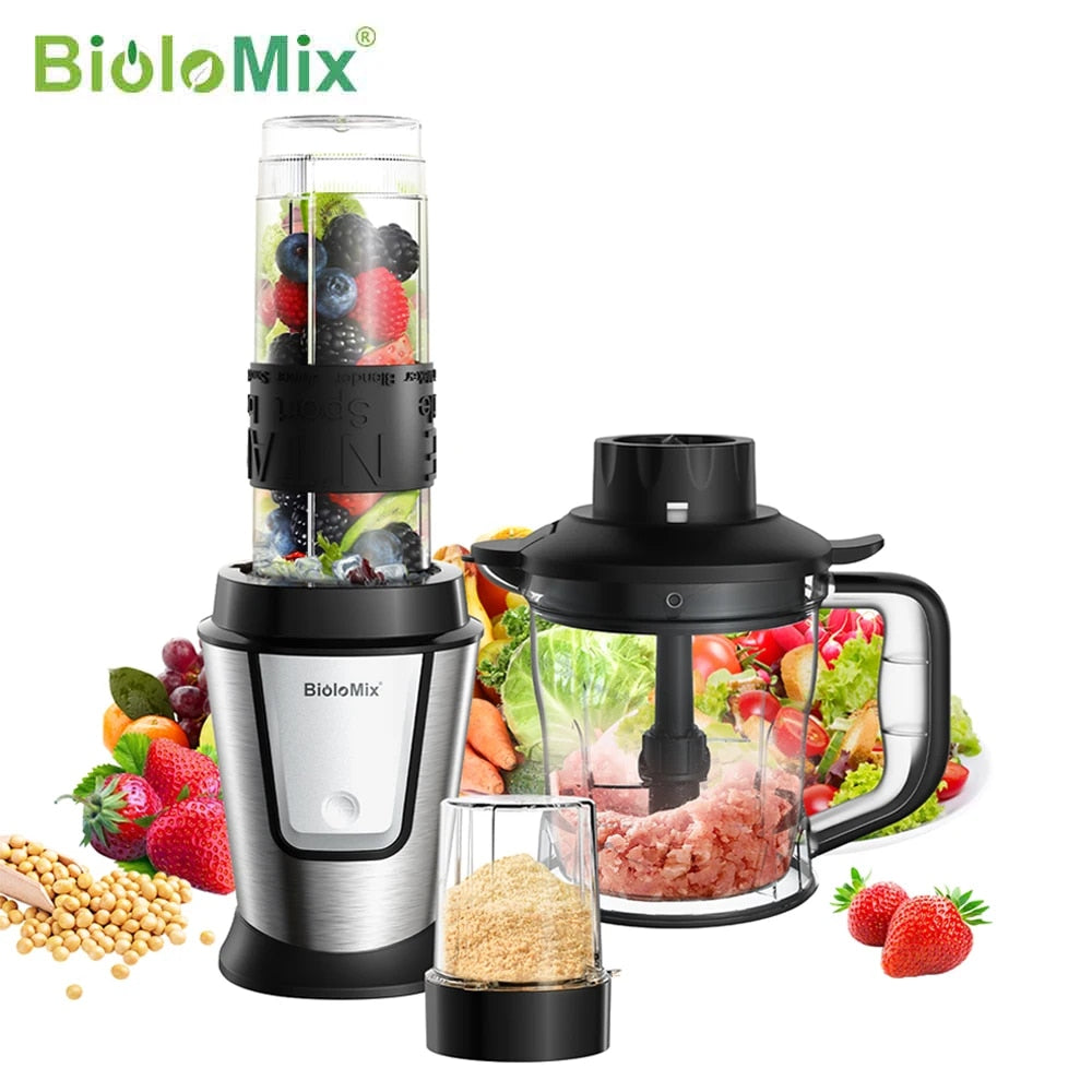 BioloMix 3-in-1 Multifunctional Food Processor 700W Portable Juicer Blender Per image 1