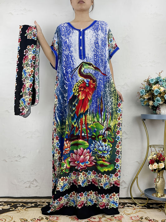 African PlusSize Caftan Traditional Dress Abaya For Women's Kaftan African Beac image 0