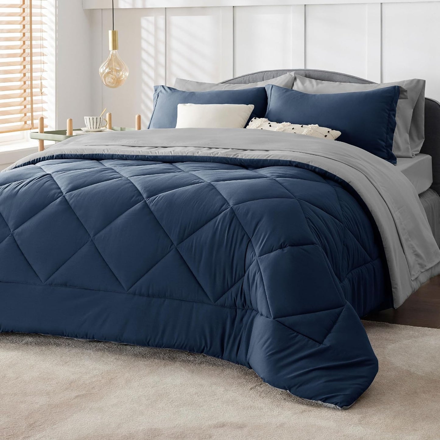 Bedsure Comforter Set - Reversible Queen Bed in a Bag with Comforters, Sheets,  image 9