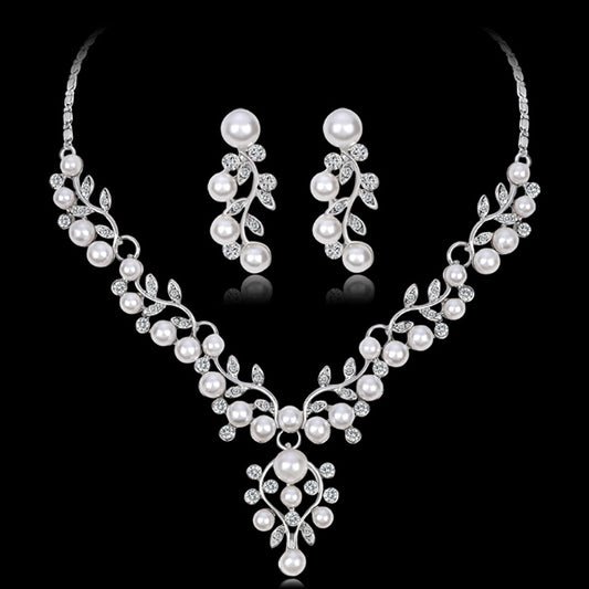 KvJJL Pearl Jewelry Sets For Women African Beads Jewelry Set Wedding Imitation image 0