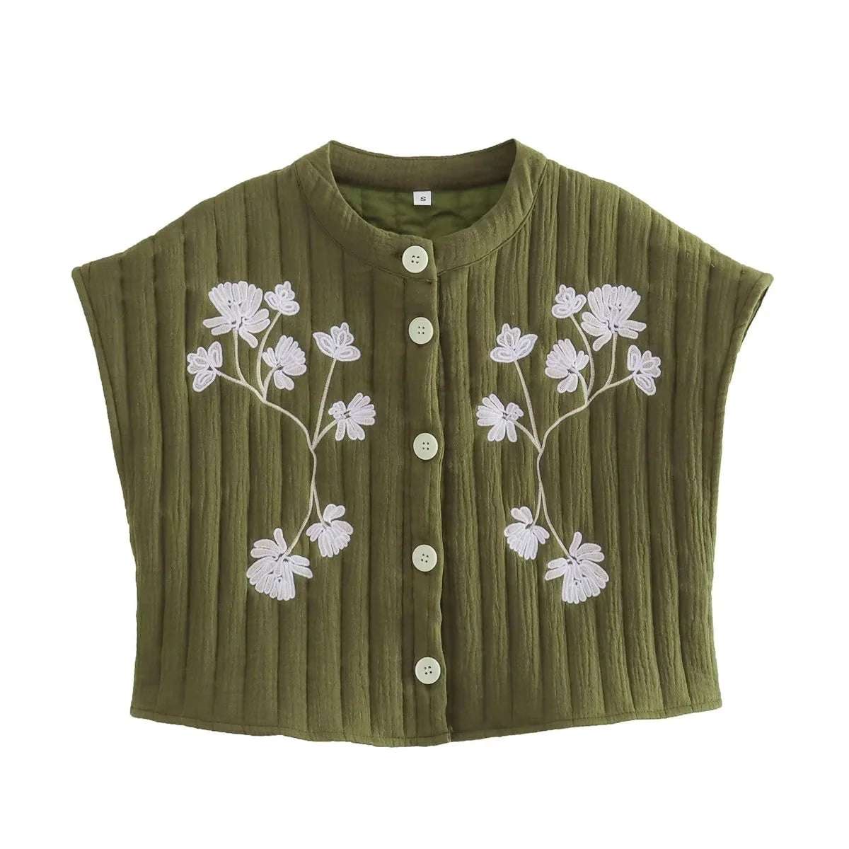 TRAF 2024 Embroidered Vests For Women New Fashion Sleeveless Jackets Female Ves image 1