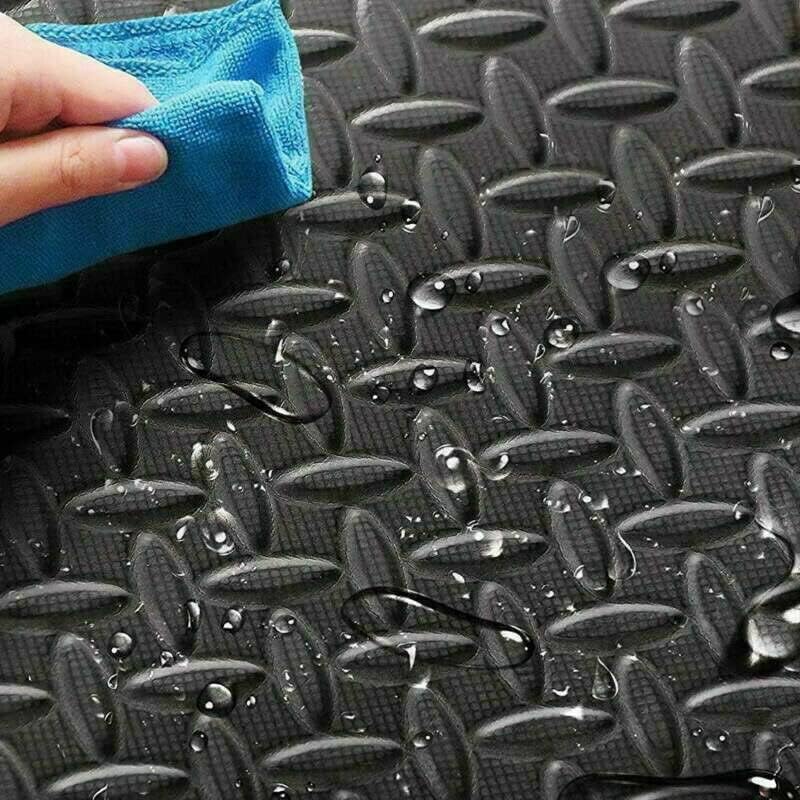 0.9cm EVA Soft Non-Toxic Waterproof Foam Mat Black Puzzle Play Floor Mats for K image 4
