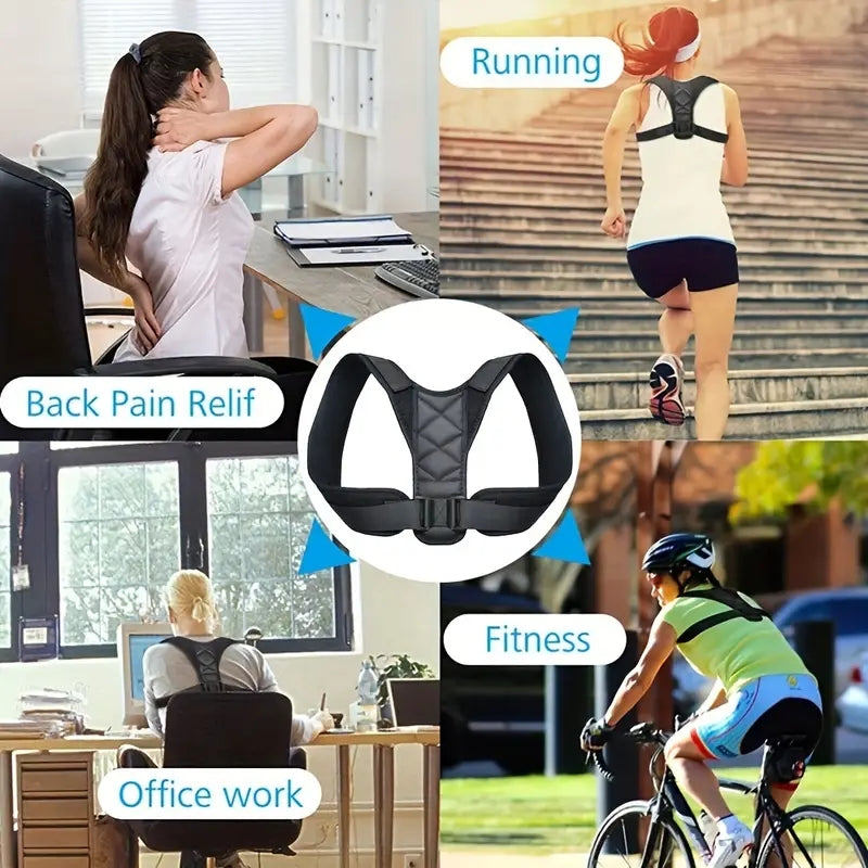 Posture Corrector Clavicle Spine Back Belt Adjustable Unisex Upper Back Shoulde image 3