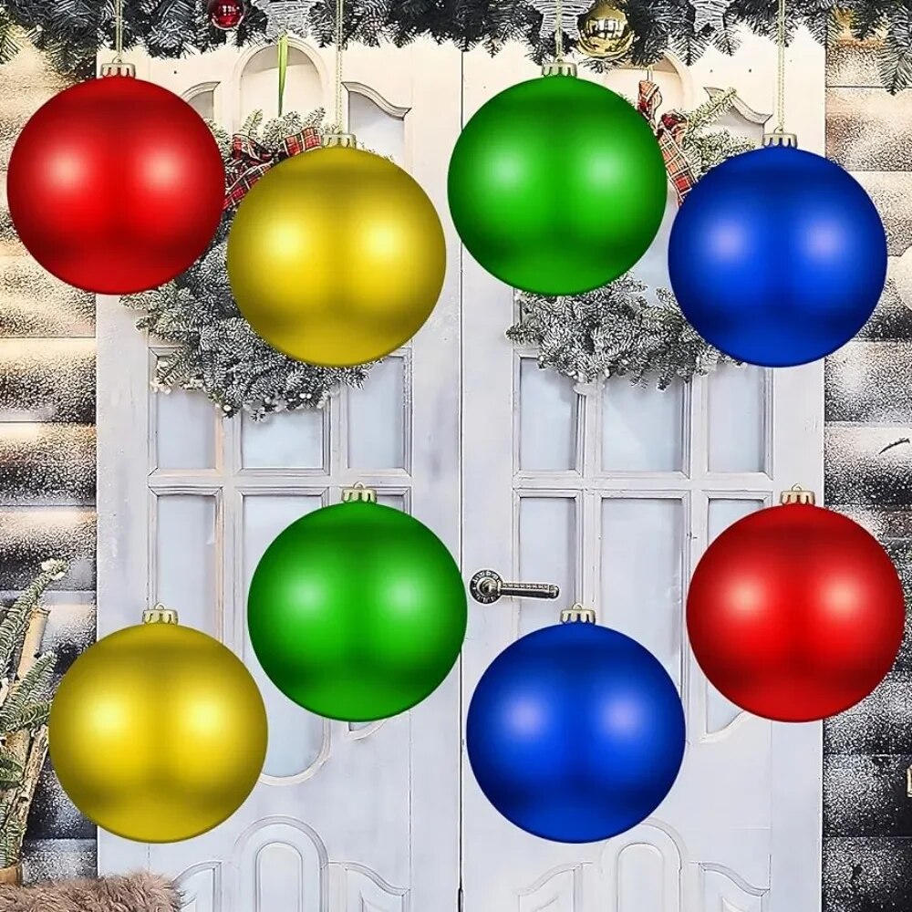 Set of 8 Christmas Ball Ornaments 6 Inch Christmas Ball Shiny Ornament Indoor a image 1