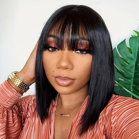 Wiggogo Middle Part 3X1 Hd Lace Wig Short Bob Wigs Bone Straight Human Hair Wig image 0