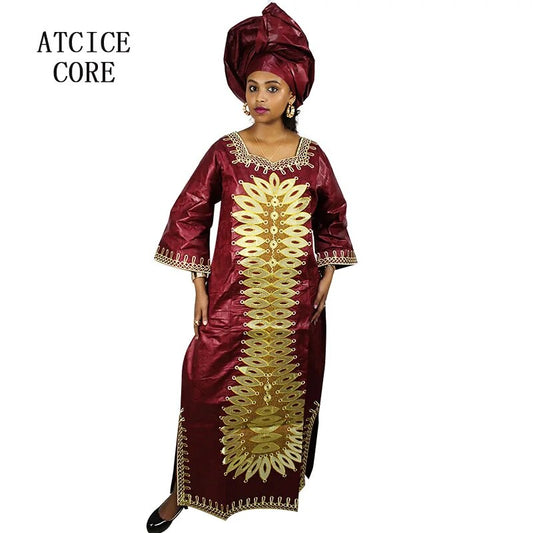 African Dre ss for Women Plus Si ze Embroidery Weddi ng Guest Long Maxi Dress w image 0