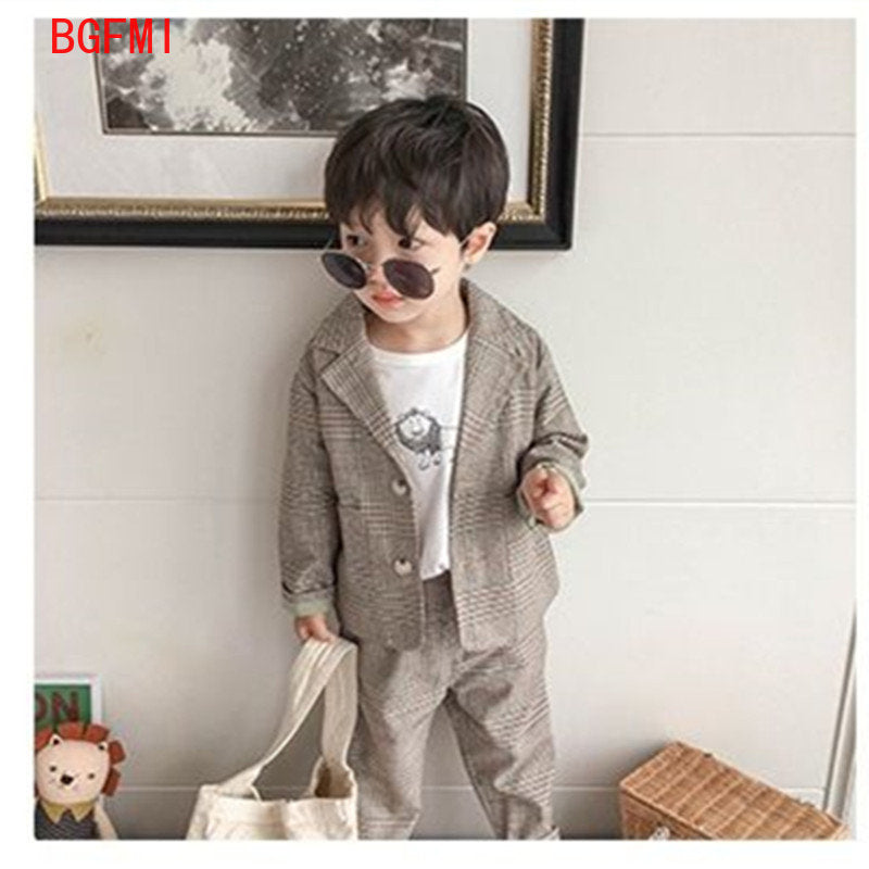 Spring Autumn children's clothing Suit Kids Clothes Boys V-Neck Tops + pants 2  image 3